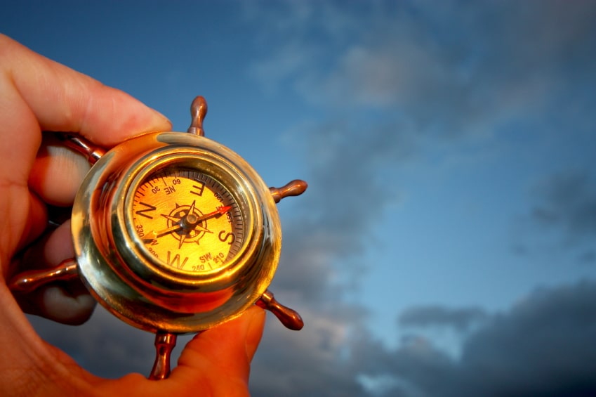 Leadership speaker and author, Bob Vanourek, uses the image of a compass against the sky to represent the responsibility of Boards to ensure trustworthiness.