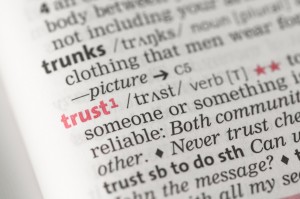 Leadership speaker and author Bob Vanourek use this picture of the trust definition in the dictionary to express the importance of trust.