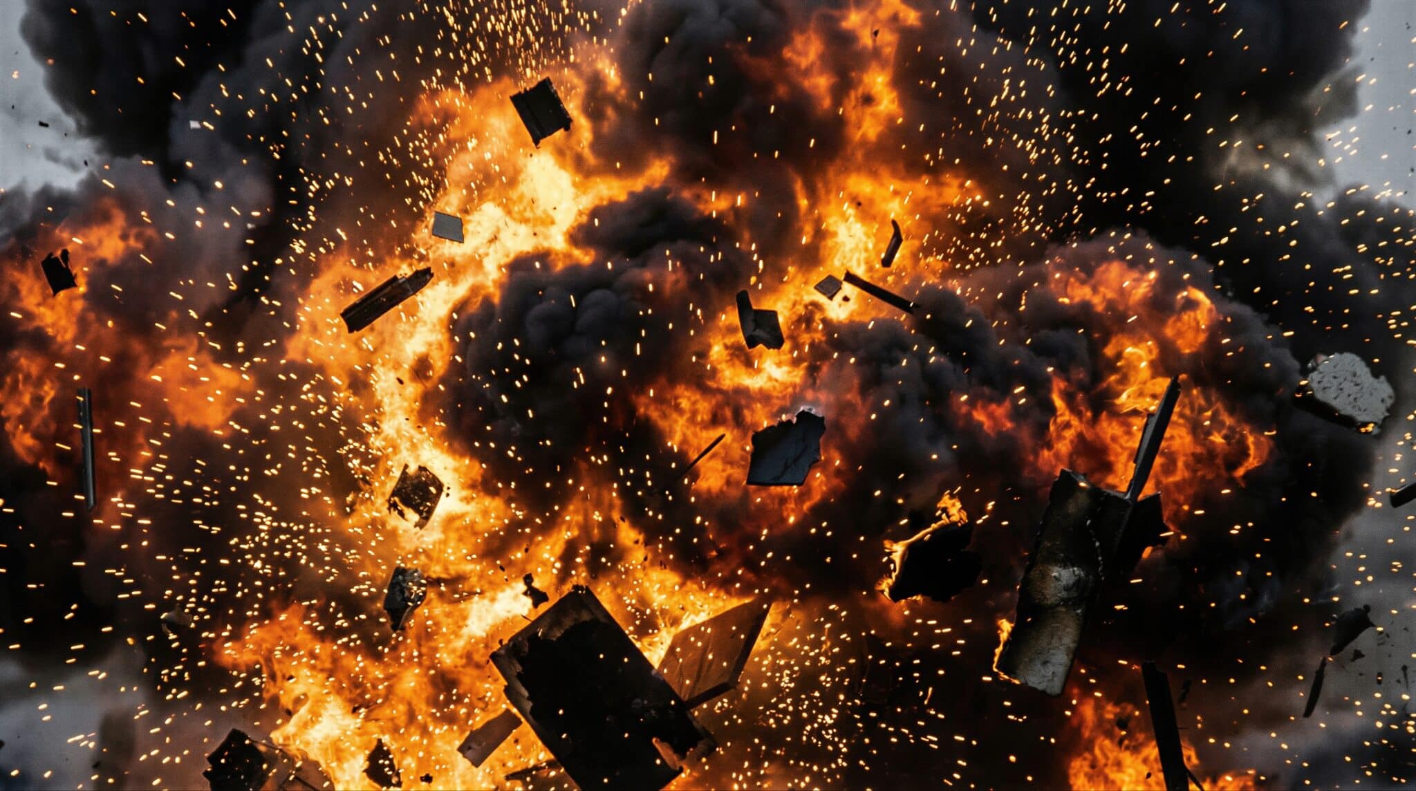 A powerful abstract explosion representing the damaging blast zone of hidden leadership traps on a team.